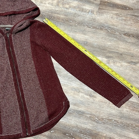 Natural Reflections Womens Sweater Jacket Burgundy Hoodie Cardigan Size S Hiking - Picture 9 of 11